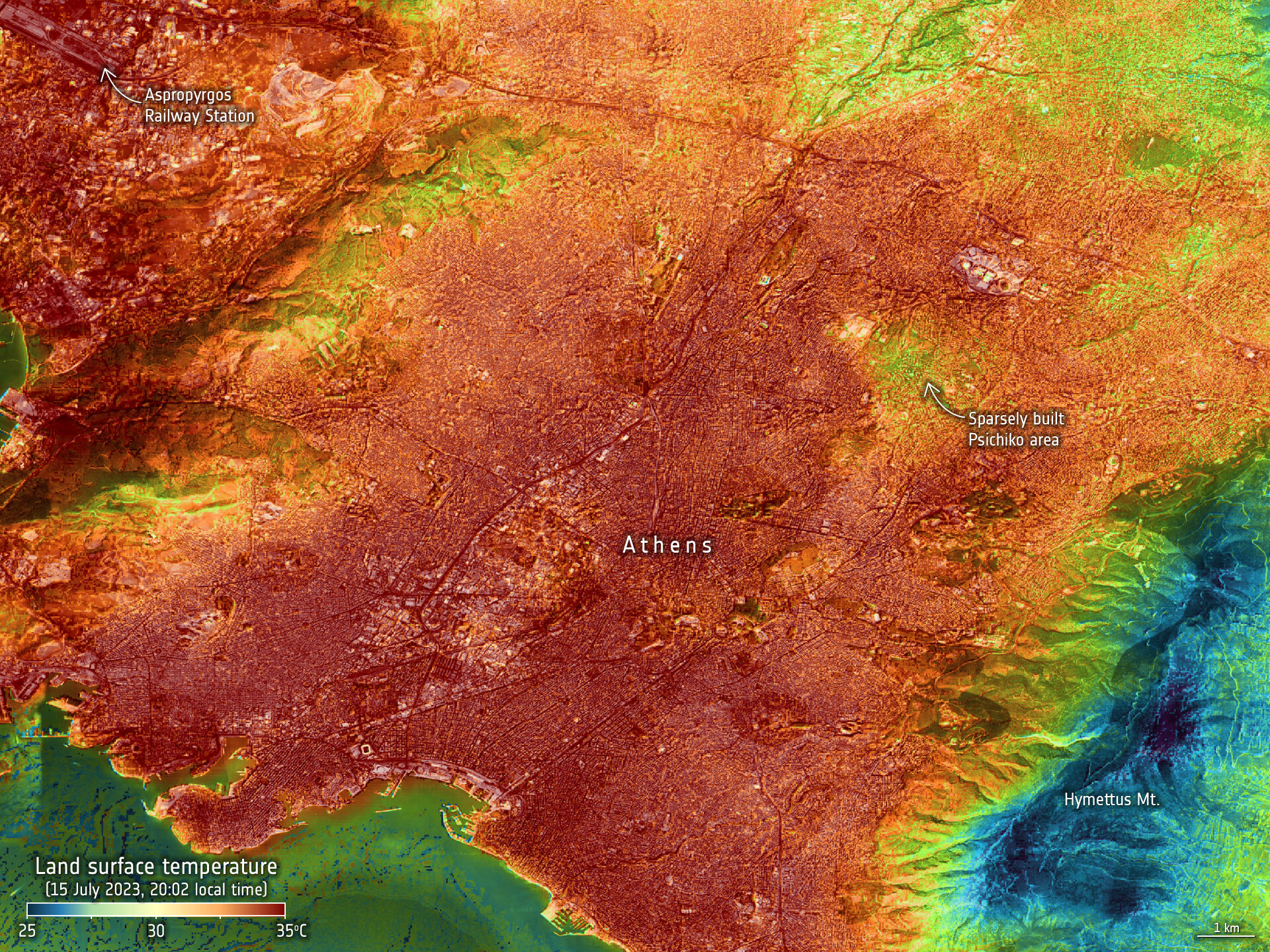 Monitoring Urban Nighttime Heat from Space
