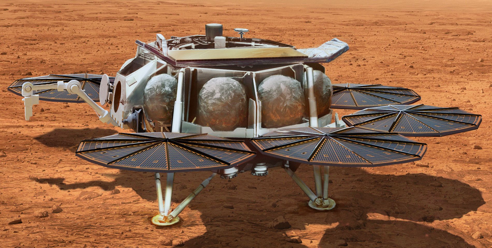 Testing the durability of Mars lander legs by engineers