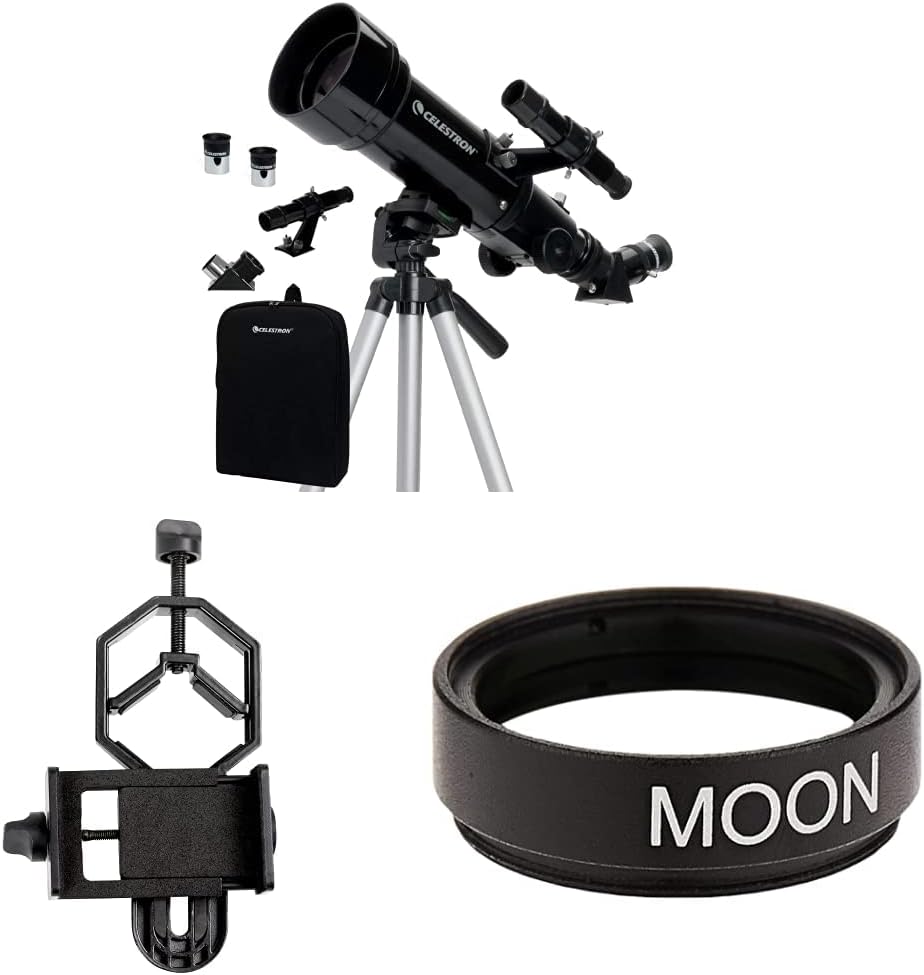 Celestron – 70mm Travel Scope – Portable Refractor Telescope – Fully-Coated Glass Optics – Perfect Telescope for Beginners – BONUS Astronomy Software Package