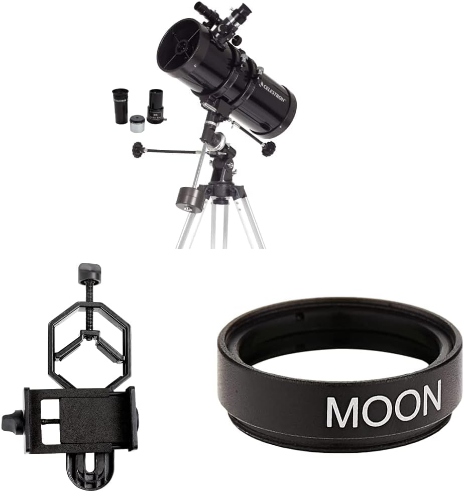 Celestron – PowerSeeker 127EQ Telescope – Manual German Equatorial Telescope for Beginners – Compact and Portable – Bonus Astronomy Software Package – 127mm Aperture