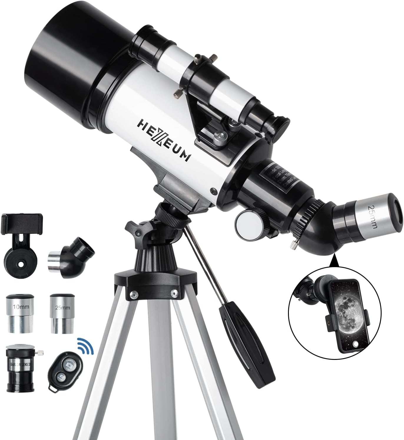 Telescope for Kids & Adults – 70mm Aperture 500mm AZ Mount Fully Multi-Coated Optics Astronomical refracting Portable Telescopes, with Tripod Phone Adapter, Carrying Bag, Remote Control