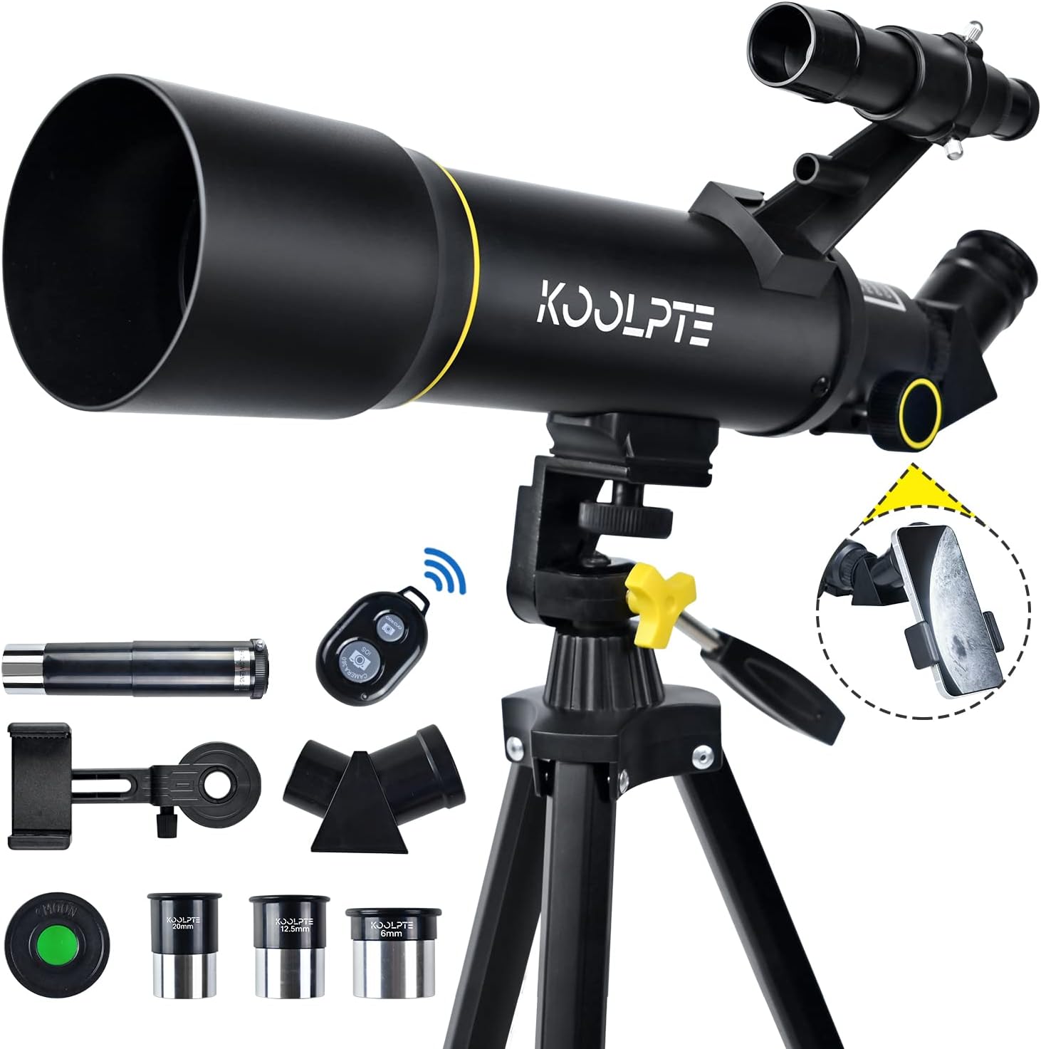 Telescope, 70mm Aperture 400mm AZ Mount Astronomical Refracting Telescope (20x-200x)