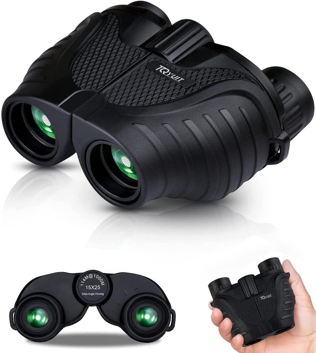 Binoculars 15×25 for Adults,Waterproof Binoculars with Low Light Night Vision, Durable & Clear Binoculars for Sightseeing,Concerts and Bird Watching