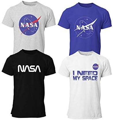 BROOKLYN VERTICAL Officially Approved NASA Product 4-Pack Boys Short Sleeve Crew Neck T-Shirt with Chest Print