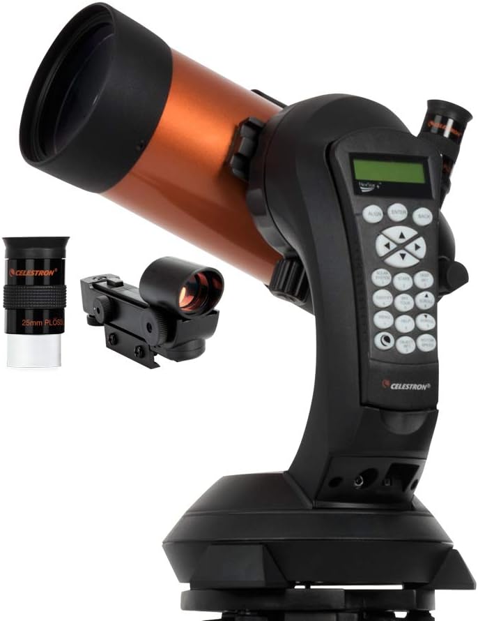 Celestron – NexStar 4SE Telescope – Computerized Telescope for Beginners and Advanced Users,Fully-Automated GoTo Mount,SkyAlign Technology,40,000+ Celestial Objects, 4-Inch Primary Mirror,Orange