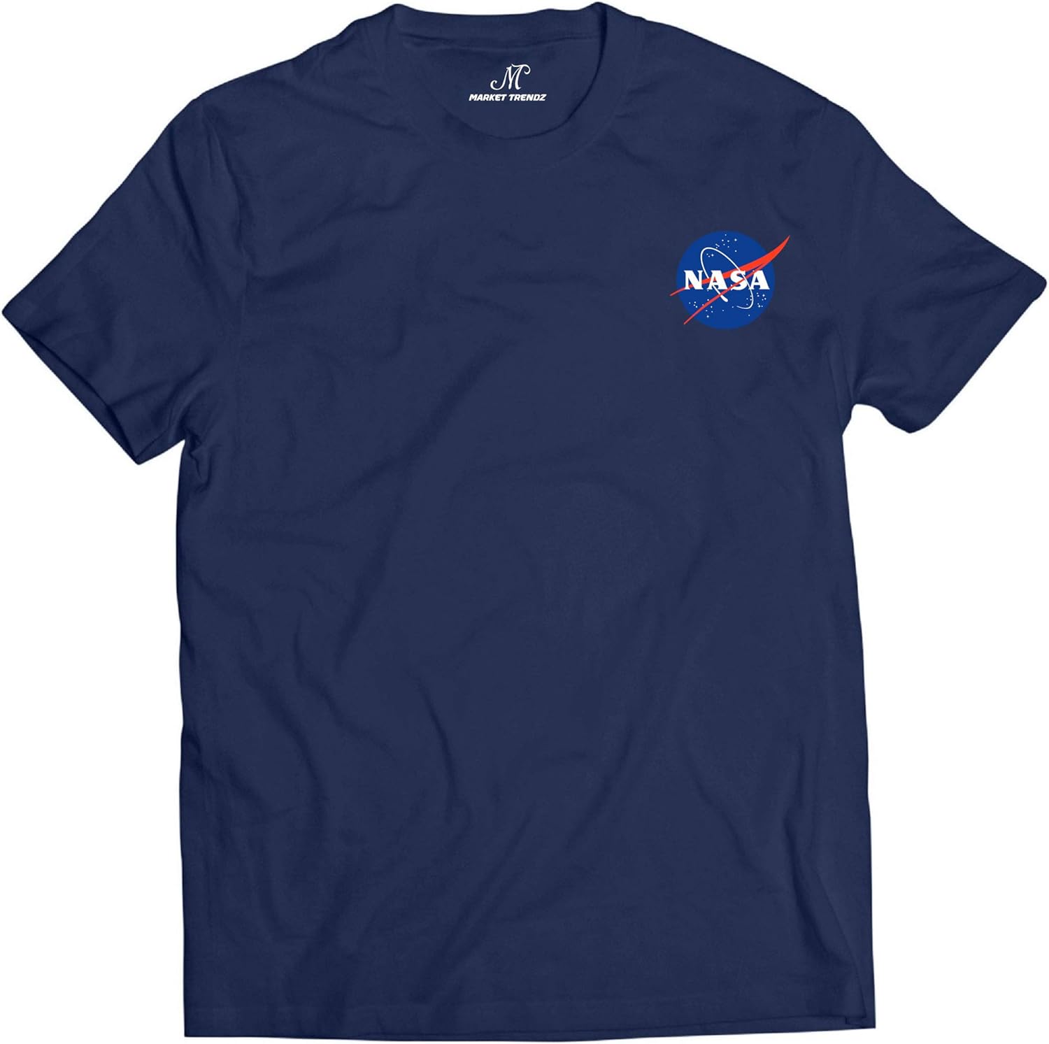 Market Trendz Official Logo NASA I Smaller Upper Left Chest Logo NASA T Shirts for Men