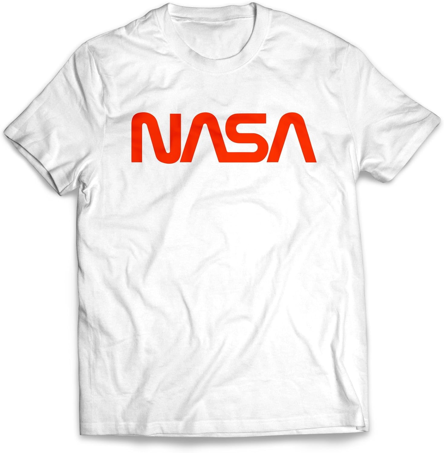 Men's Retro Vintage NASA Worm Logo Premium Soft T-Shirt (White)