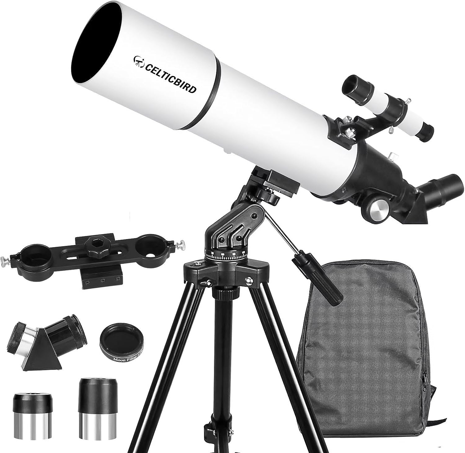 Telescope 80mm Aperture 600mm Refracting Telescopes for Adults Astronomy,Telescope for Kids & Beginners – Travel Telescopio AZ Mount with Backpack, Moon Filter, Phone Adapter