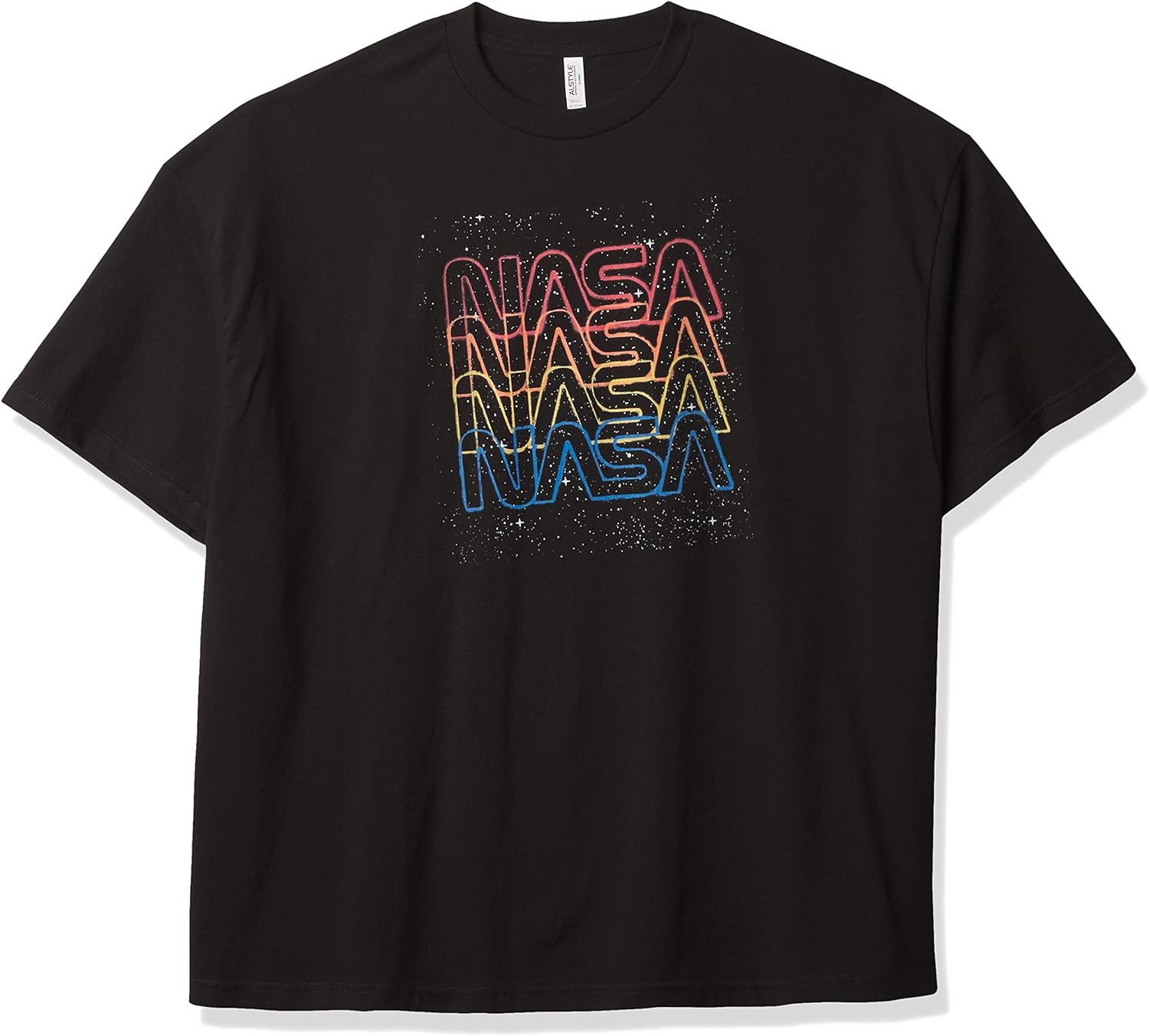 NASA Men's Neon T-Shirt, Black, Large