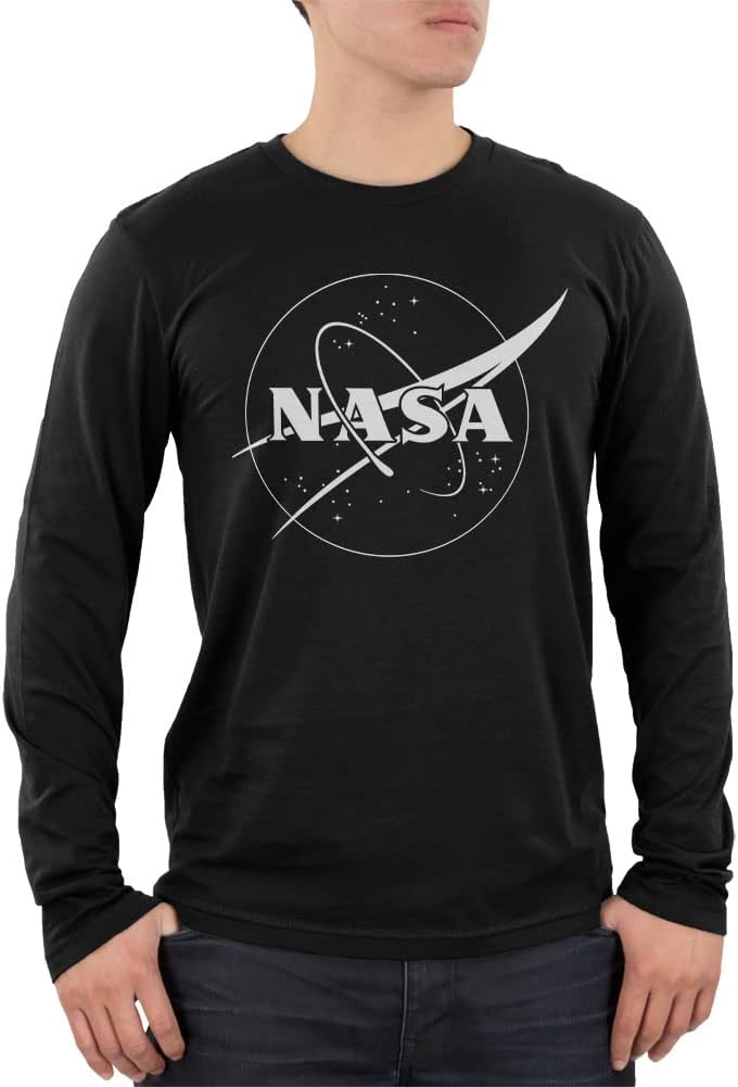 NASA Outline Logo Mens Soft Long Sleeve T Shirt