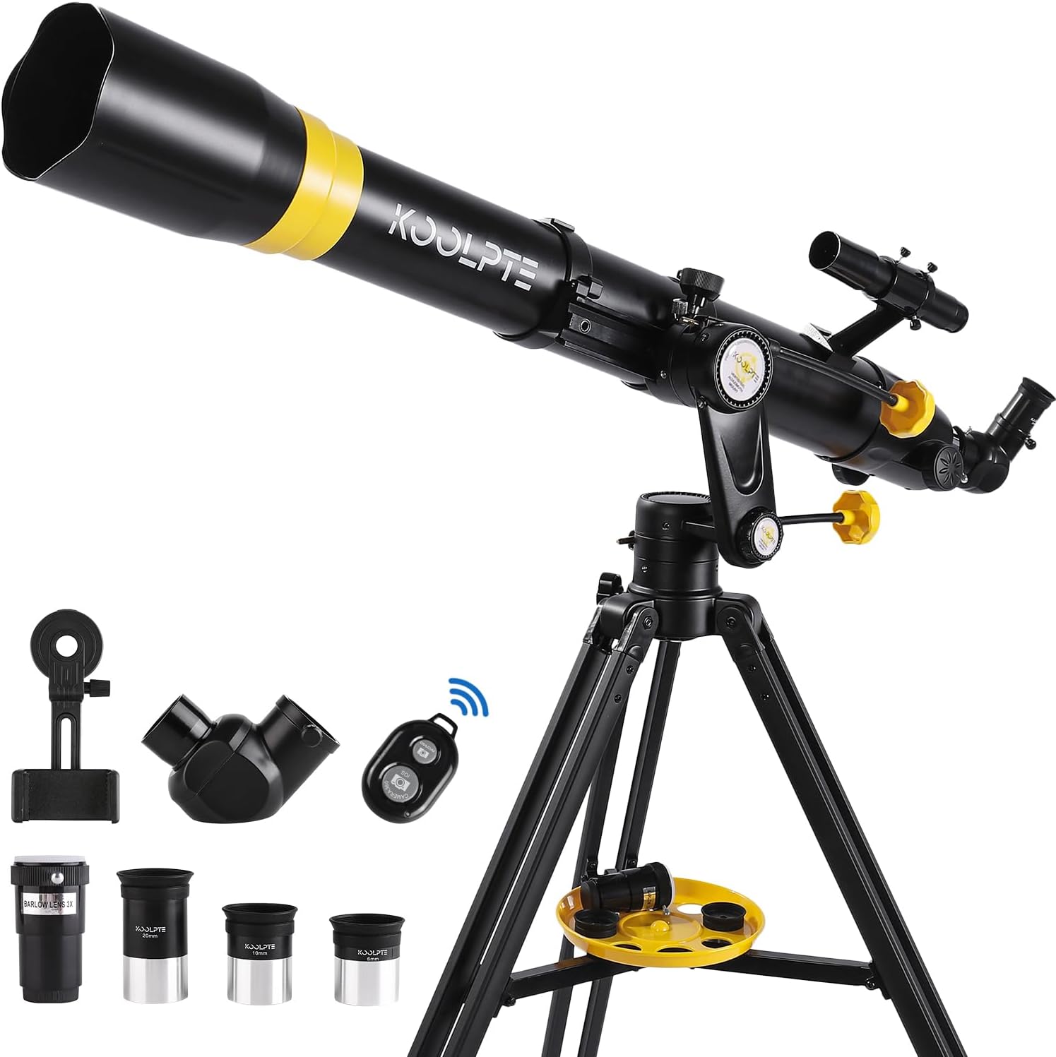 Telescope with Digital Eyepiece -Astronomy Refracting Telescope 90mm Aperture 900mm, Vertisteel Altazimuth Mount, Compact and Powerful for Beginners and Professionals, Ideal for Observing (White)
