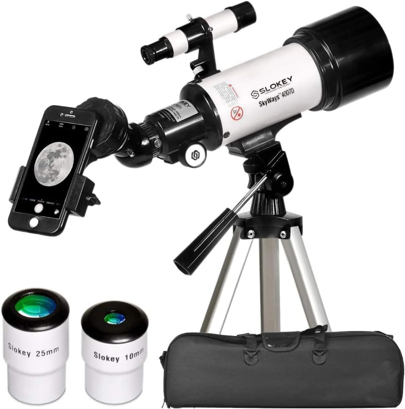 Slokey Discover The World Telescope for Astronomy for Adult Beginners – Professional, Portable and Powerful 20x-250x – Easy to Mount and Use – Astronomical Telescope for Moon, Planets and Stargazing