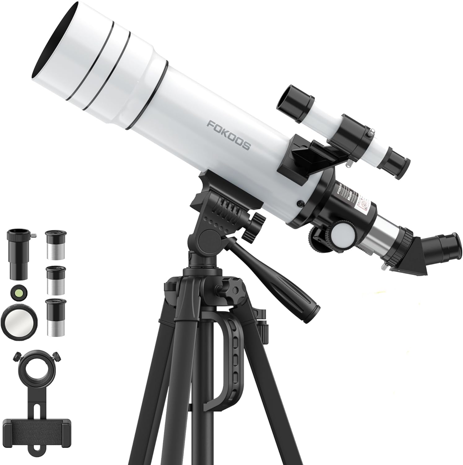 Telescope for Adults & Kids, 70mm Aperture 400mm Multi-Coated Mount Astronomical Telescope (20X-333X), Portable Tripod, Phone Adapter, Astronomy Gift for Kids and Beginners