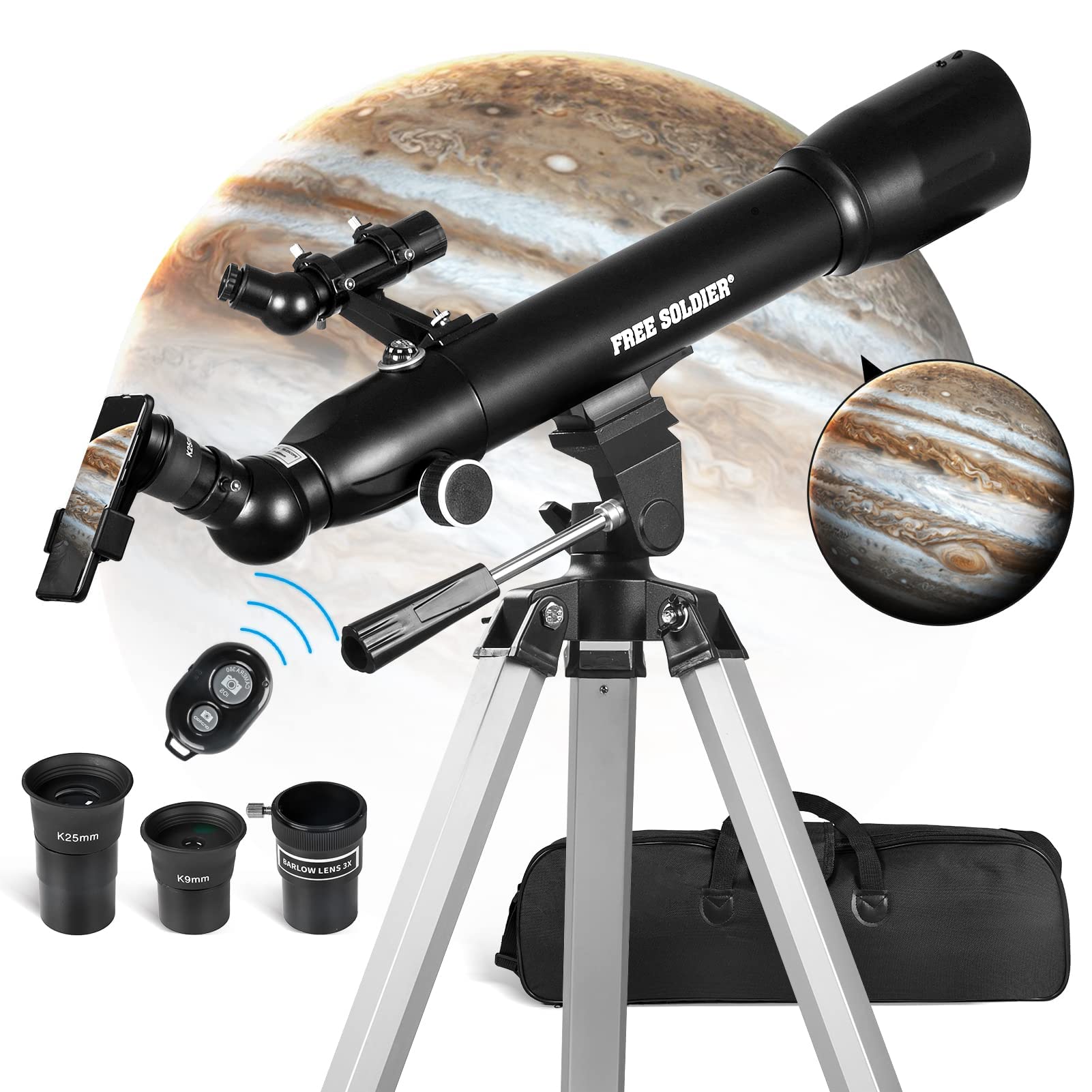 Telescopes for Adults High Powered – 700x90mm AZ Astronomical Professional Refractor Telescope for Kids Beginners Astronomy with Advanced Eyepieces, Cool Christmas Astronomy Gift for Men, White