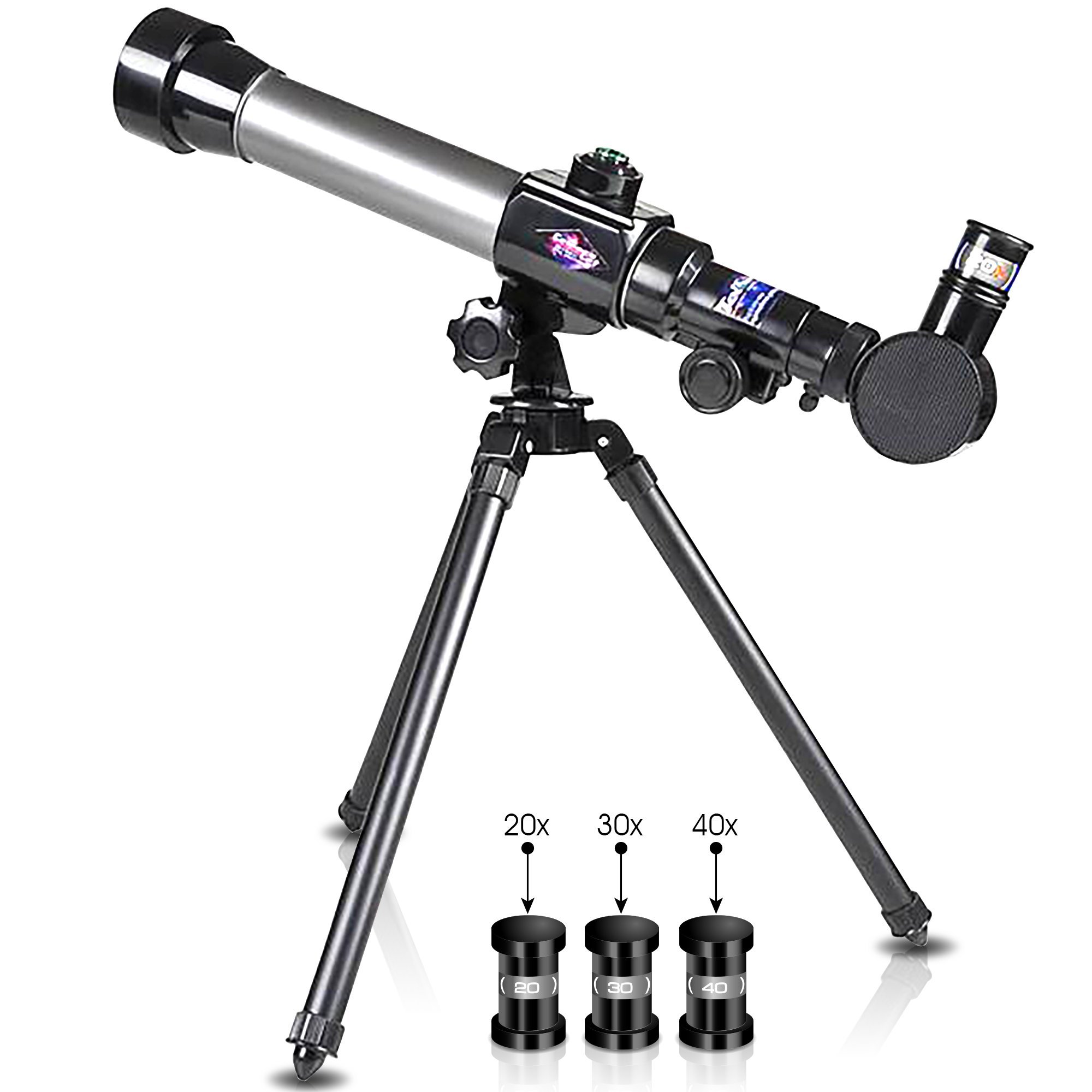 ArtCreativity Telescope for Starters – Includes Tripod Stand and 20x, 30x, 40x Eyepieces – Expensive Birthday Gifts for Kids Ages 3+