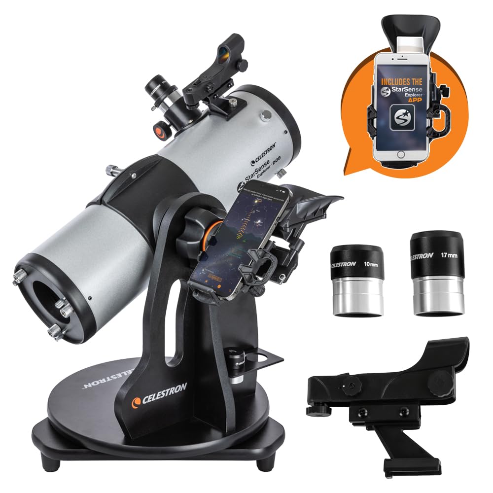 Celestron – StarSense Explorer 130mm Tabletop Dobsonian Smartphone App-Enabled Telescope – Works with StarSense App to Help You Find Nebulae, Planets & More – iPhone/Android Compatible