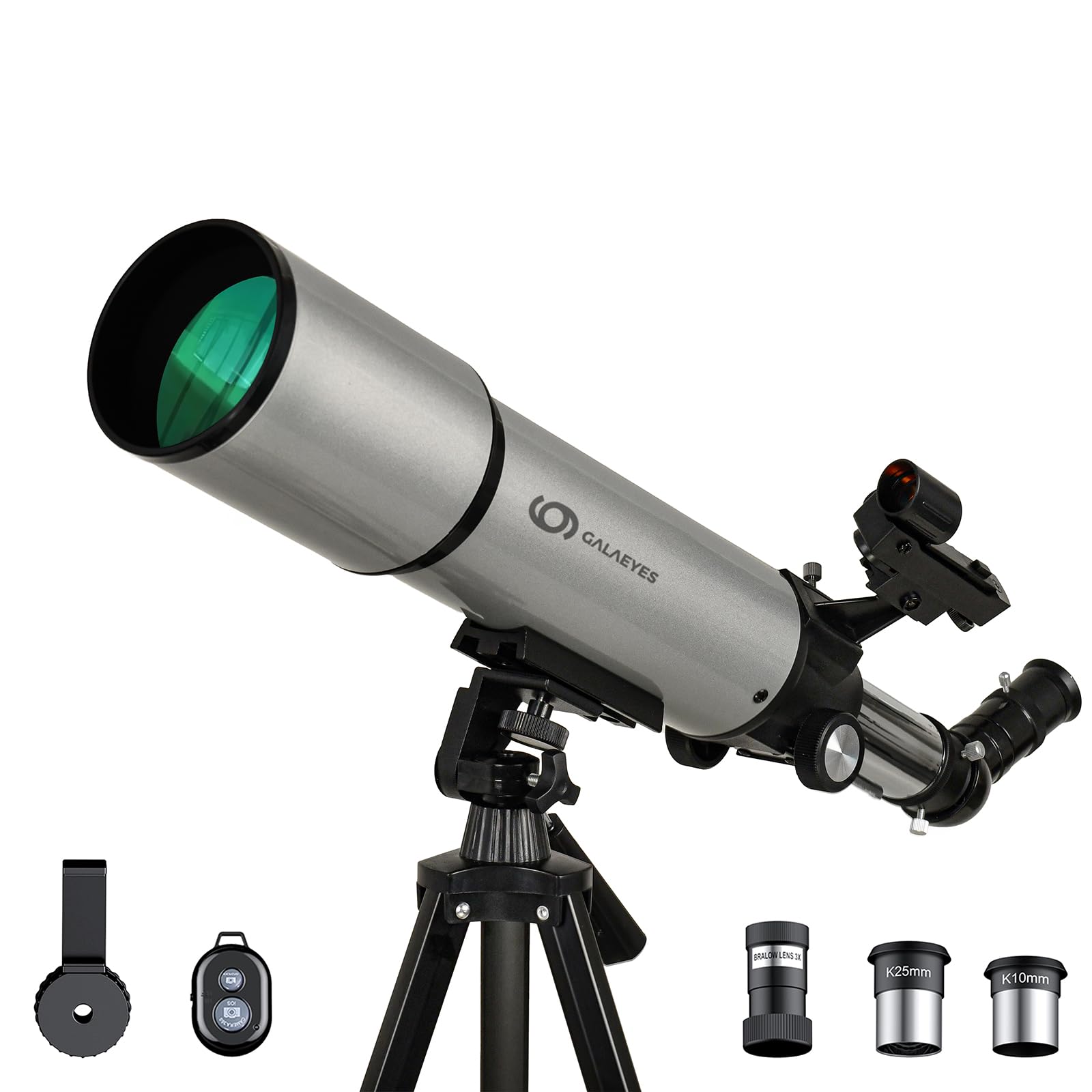 Telescope, Telescope for Kids, W/Stargazing app, Galaeyes Portable Telescope 500x80mm AZ,Telescopes for Adults Astronomy, Telescopios para ver planetas, Telescope for Kids 8-12