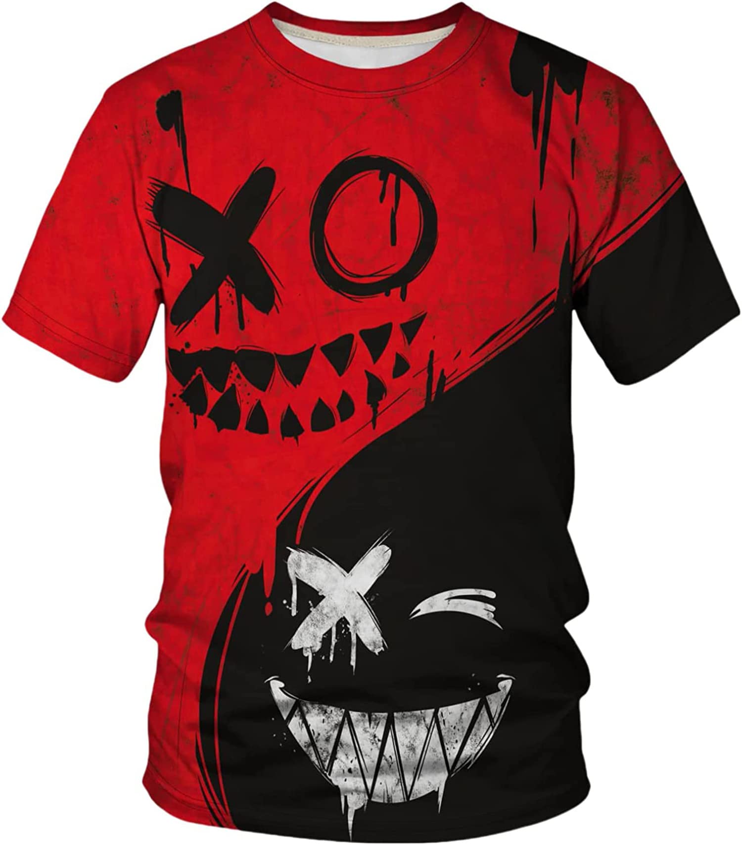 Keasmto 3D Print Cool T Shirts Graphic Design Casual Summer Short Sleeve Fashion Tees Shirt for Men Women